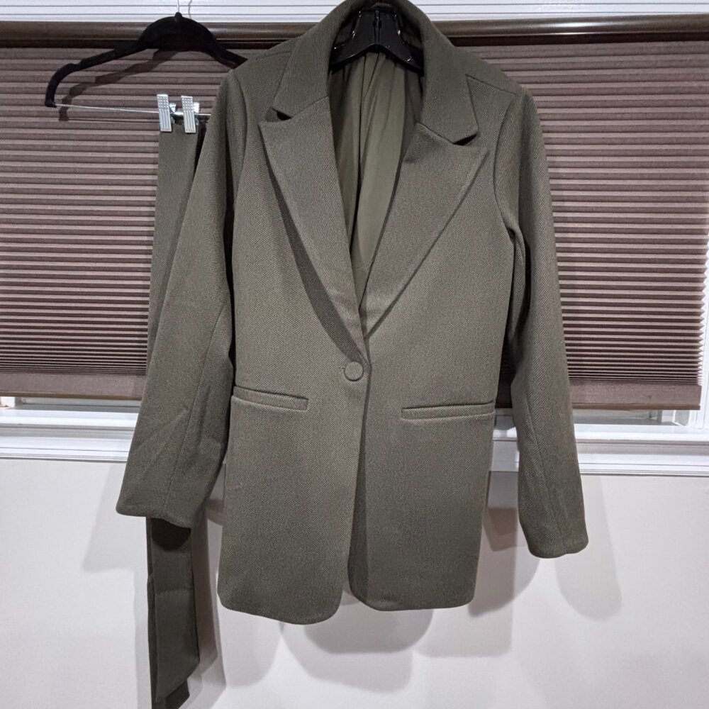 Good American Women Belted Structured Blazer SZ 3/4 L/XL